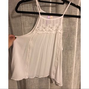 Lacy White Flowy Cami